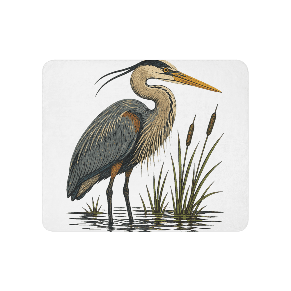 Great Blue Heron Sherpa Blanket
